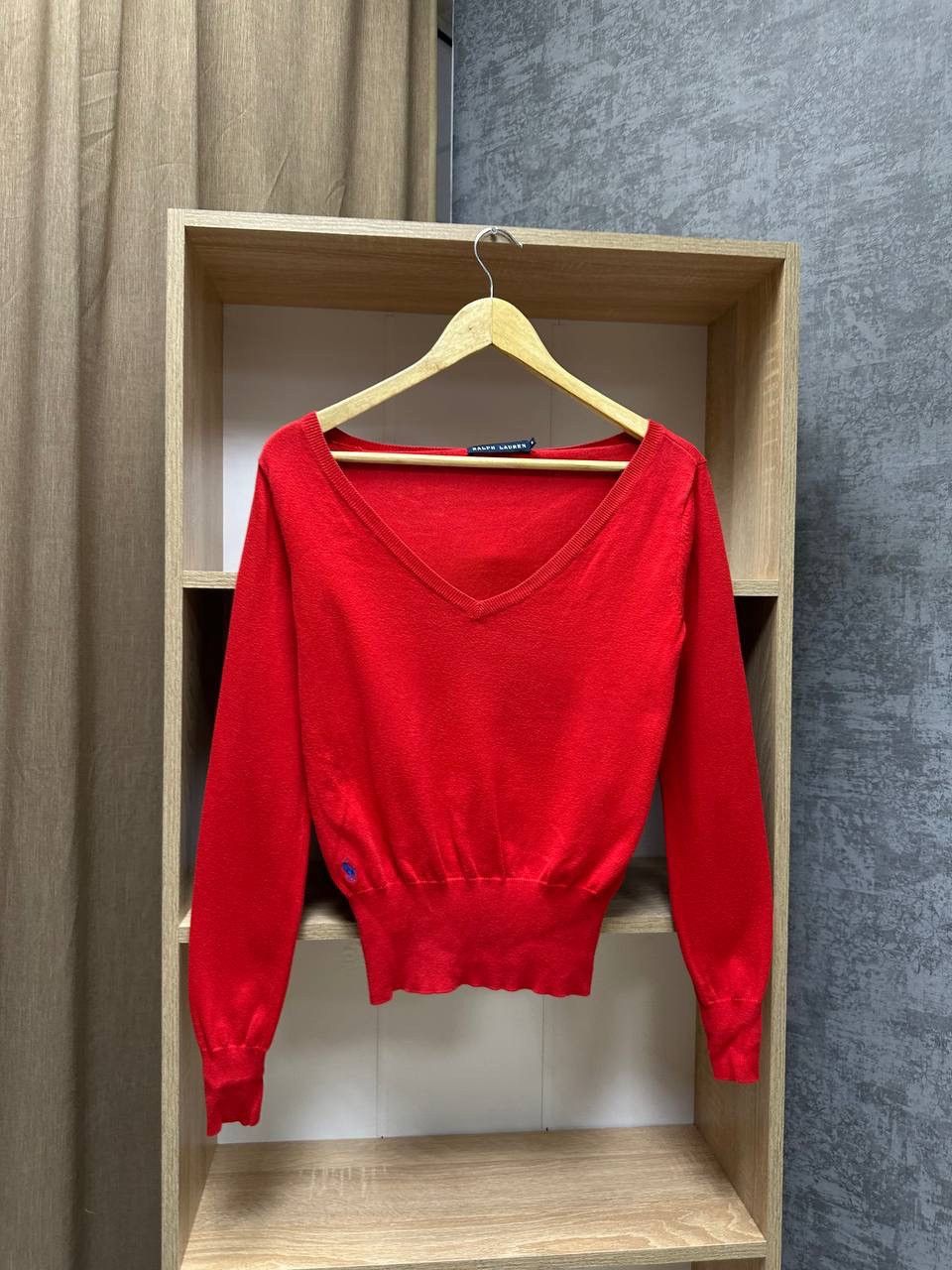 Polo Ralph Lauren × Vintage Vintage Polo Ralph Lauren Big Logo Red Sweater Size M / US 6-8 / IT 42-44 - 3 Thumbnail