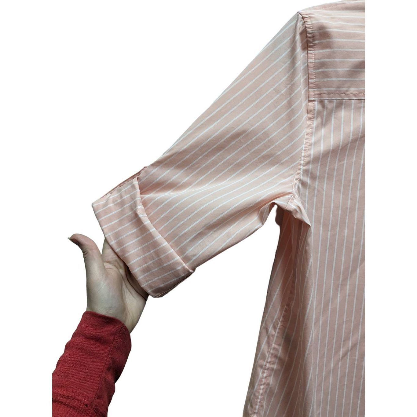 Calvin Klein Calvin Klein Women's Pink and White Striped Dress Shirt With Size M / US 6-8 / IT 42-44 - 4 Thumbnail