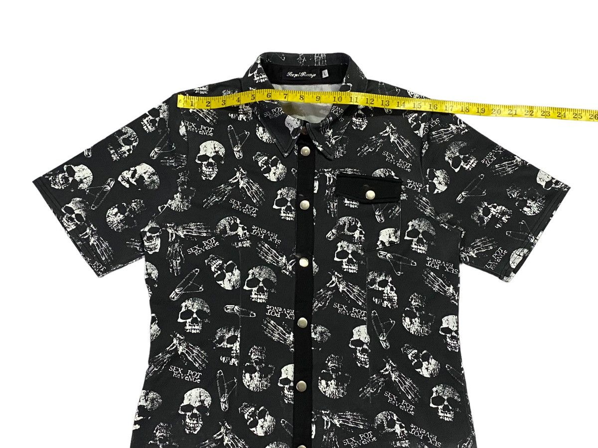 Sex Pot ReVeNGe Sex Pot Revenge Skull Full Print Stretch Shirt Snep Button Size US L / EU 52-54 / 3 - 6 Thumbnail