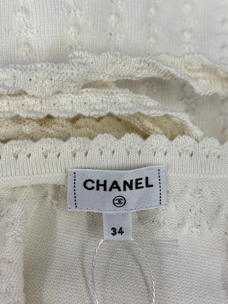 Chanel Chanel 25P white halteneck knitted dress Size XXS / US 00 / IT 34 - 4 Thumbnail
