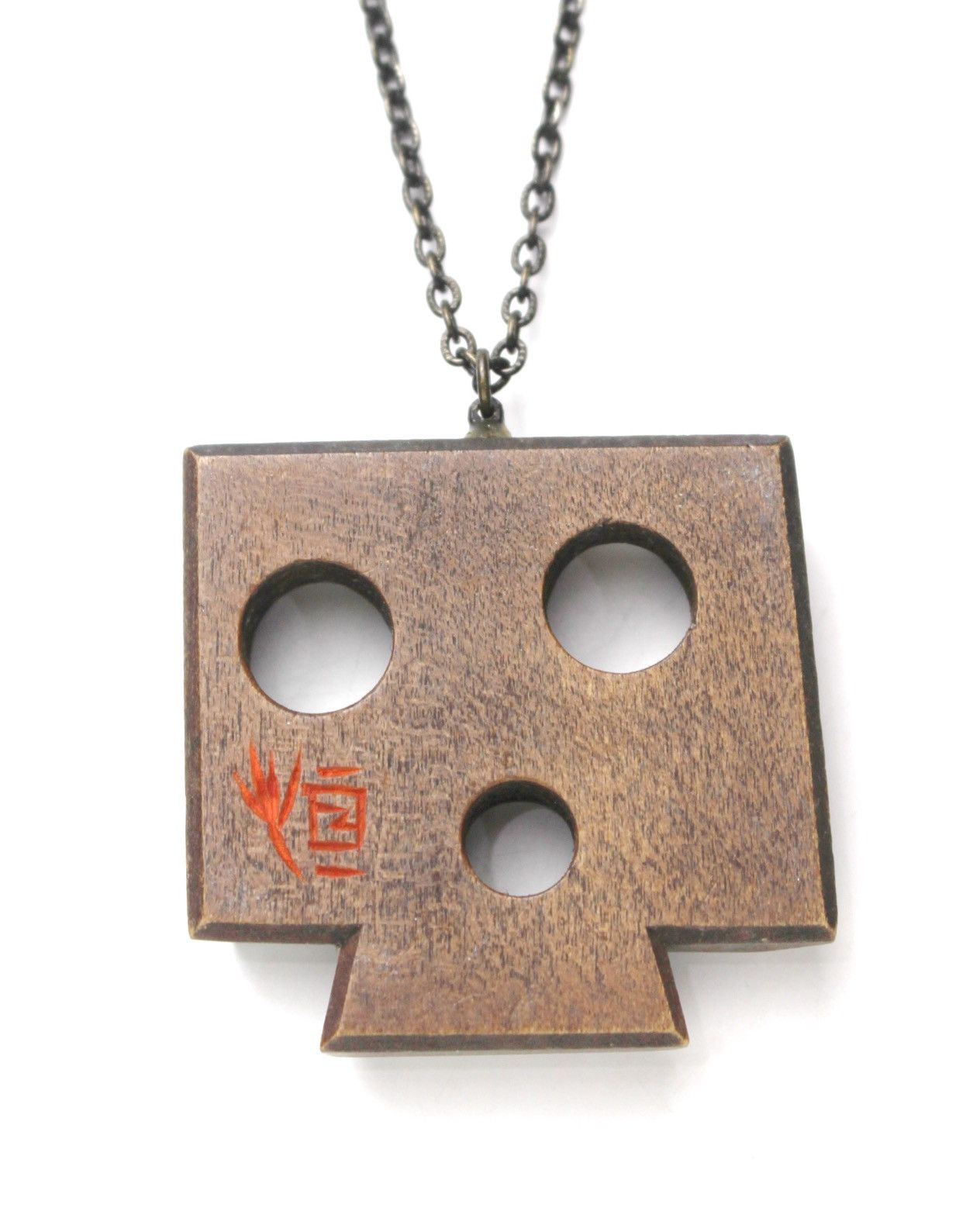 Vintage 2000S JAPANESE HAND-CARVED WOODEN FACE PENDANT NECKLACE Size ONE SIZE - 4 Thumbnail