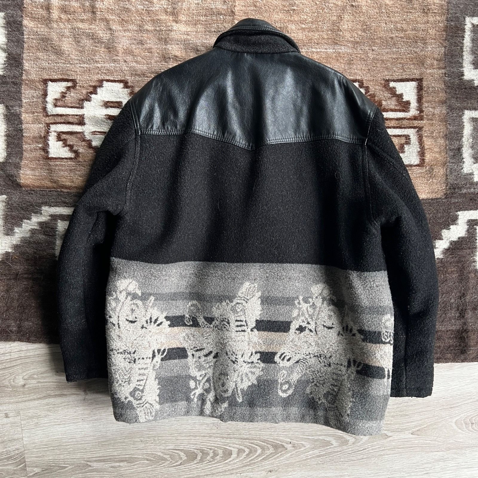 Leather Leonardo Leather Wool Blend Western Vintage Jacket 9574AC Size US L / EU 52-54 / 3 - 10 Thumbnail