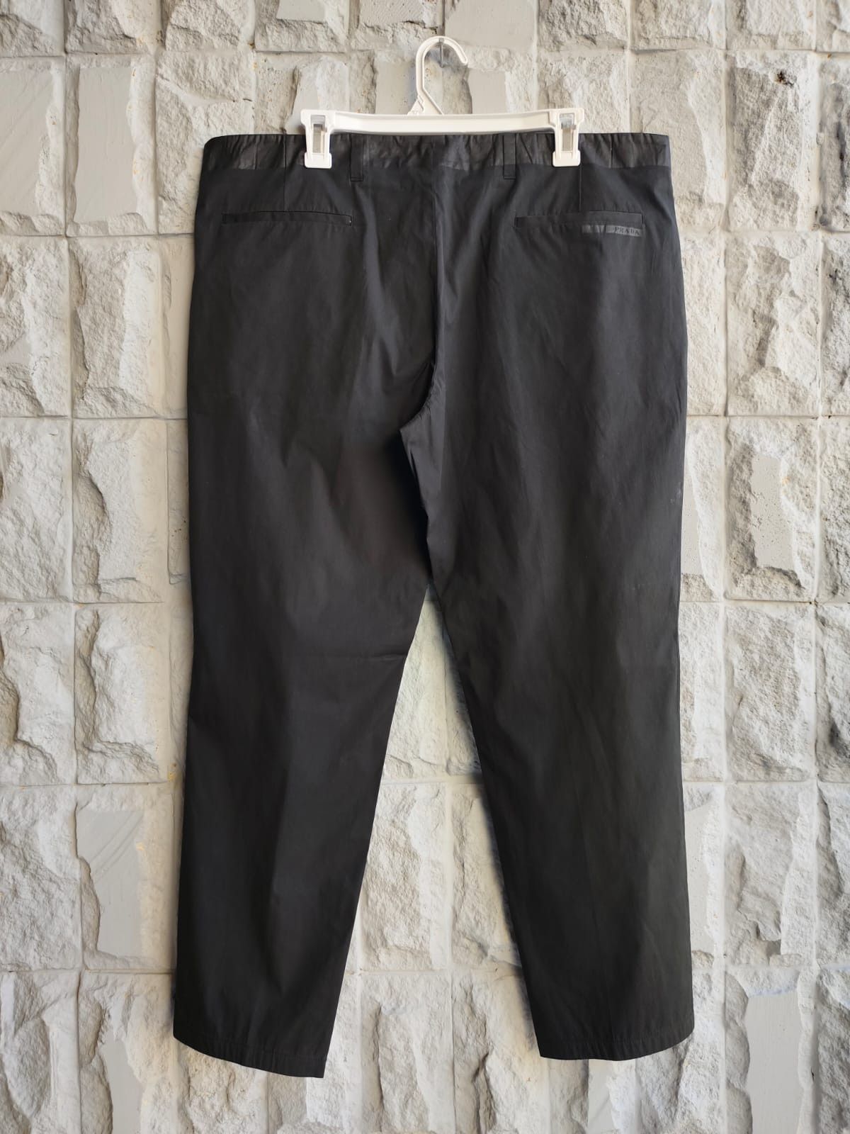 Designer × Prada 💥Prada Print Waist Logo Black Trousers Size US 38 / EU 54 - 2 Thumbnail