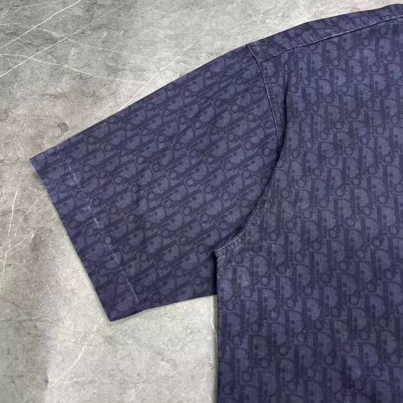Dior Dior Navy Blue Logo Short Sleeve Shirt-2505 Size US M / EU 48-50 / 2 - 4 Thumbnail
