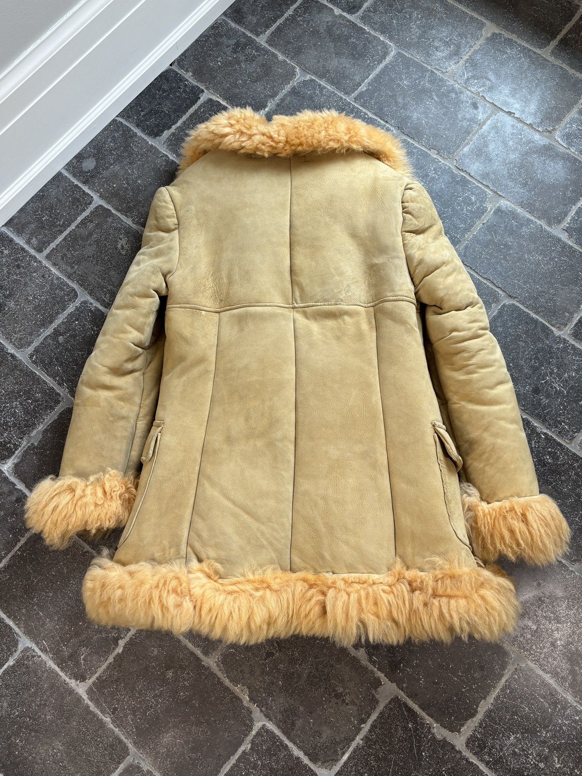 Vintage 70s Vintage Sheepskin Coat Shearling Bomber Flight Jacket Size M / US 6-8 / IT 42-44 - 9 Thumbnail