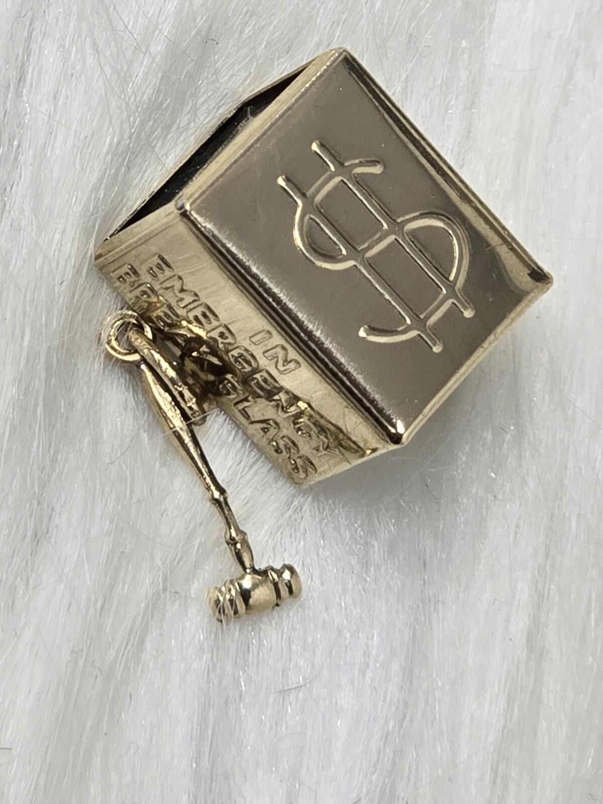 Monet Vintage 14K Gold Mad Money Emergency Break Glass Charm 3.6g Size ONE SIZE - 2 Thumbnail