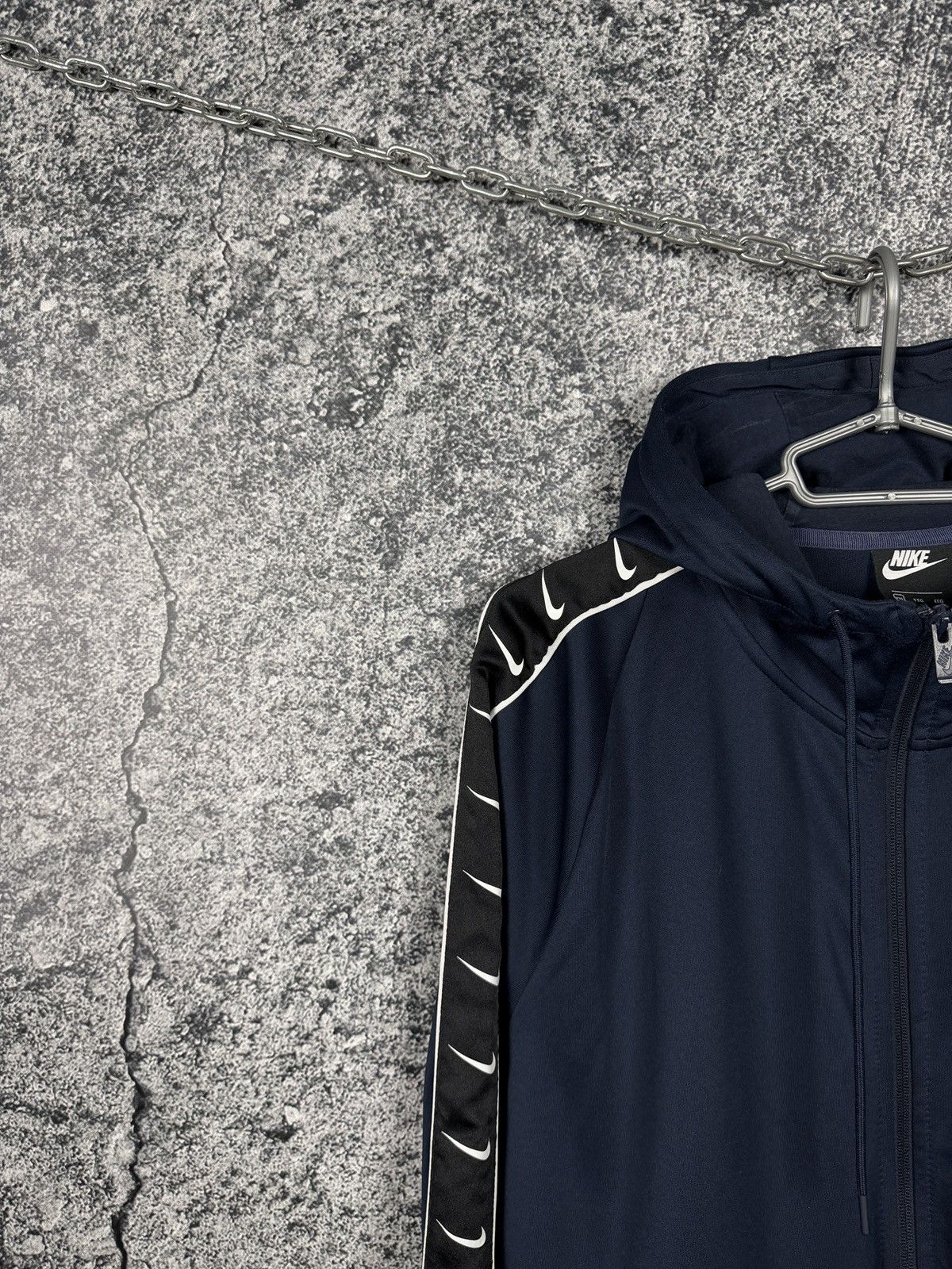 Nike Nike Swoosh Tape Full Zip Hoodie Sportswear Navy Blue XL Size US XL / EU 56 / 4 - 3 Thumbnail