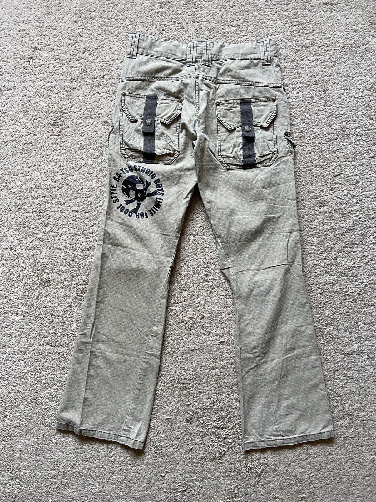 14th Addiction × Japanese Brand Vintage Ba-tsu Cargo Ripstop Flare Pants Size US 29 - 6 Thumbnail