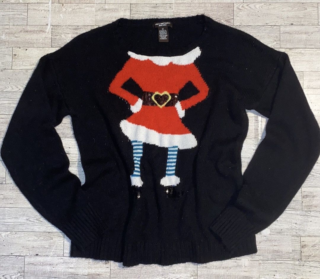 Vintage Linda Matthews, NY, Retro, Embellished, Holiday Knit Sweater Size M / US 6-8 / IT 42-44 - 3 Thumbnail