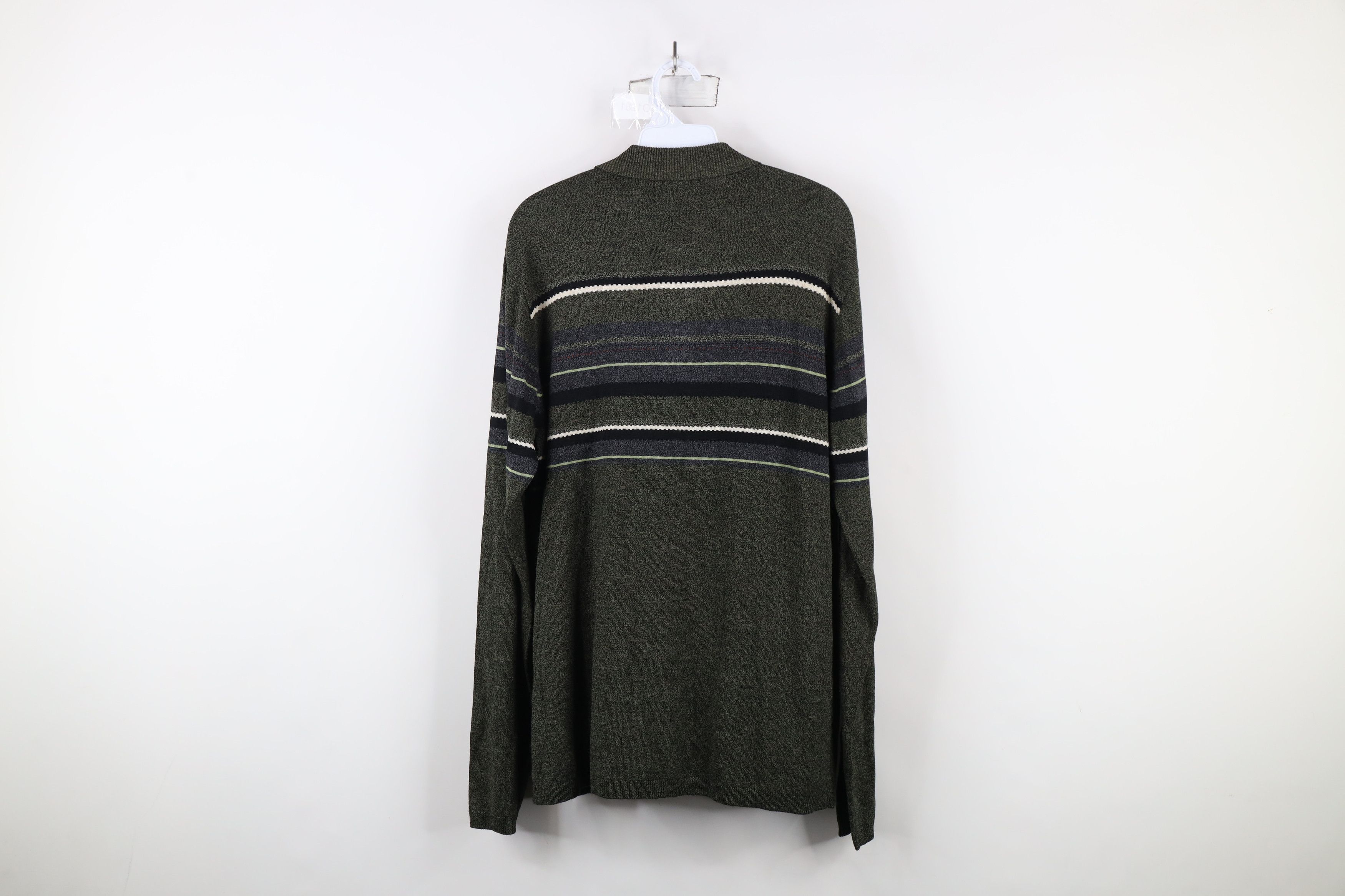 Vintage Deadstock Vintage 90s Streetwear Striped Knit Half Zip Polo Size US M / EU 48-50 / 2 - 8 Thumbnail