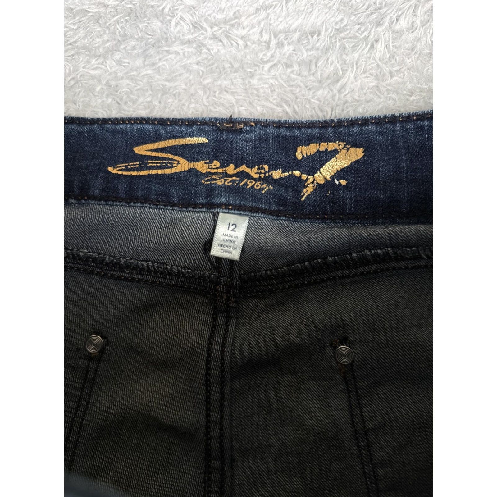 Vintage Seven7 Jeans Womens 12 Blue Medium Wash Mid Rise Tummyless Denim 32x29 90s Size 34" / US 12 / IT 48 - 6 Thumbnail