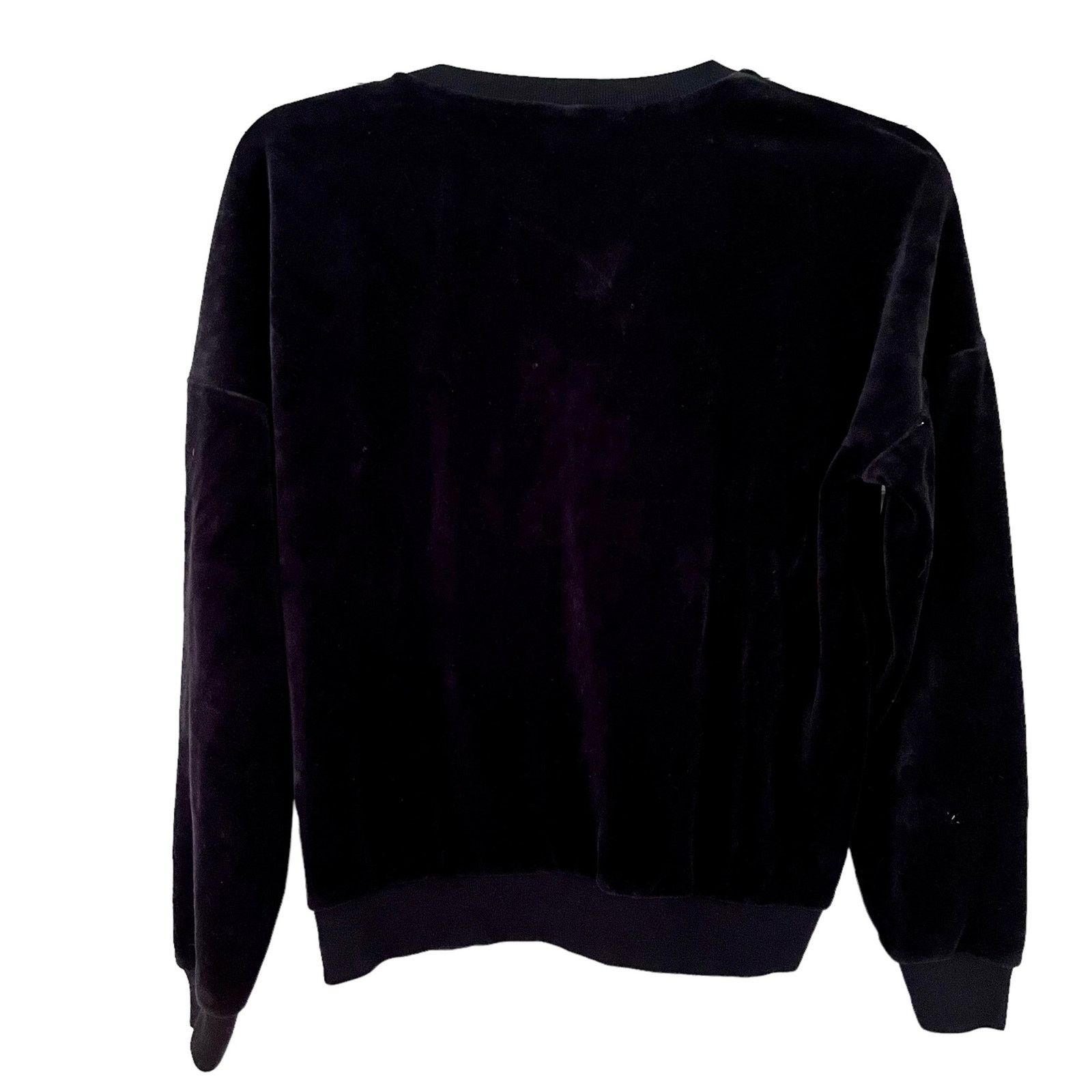 Sonia Rykiel Sonia Rykiel Rhinestones Velvet Long Sleeve Sweatshirt Black Size S / US 4 / IT 40 - 3 Thumbnail