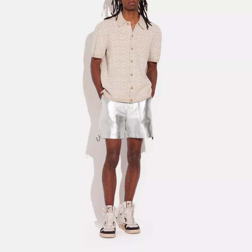 Coach Coach metallic silver leather shorts Size US 32 / EU 48 - 7 Thumbnail