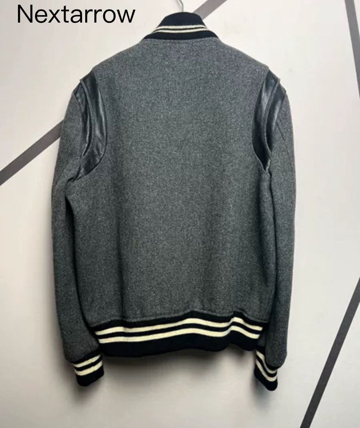 Saint Laurent Paris × Yves Saint Laurent Saint Laurent SLP Authentic 14 Smoke Grey Baseball Jacket Size US M / EU 48-50 / 2 - 2 Thumbnail