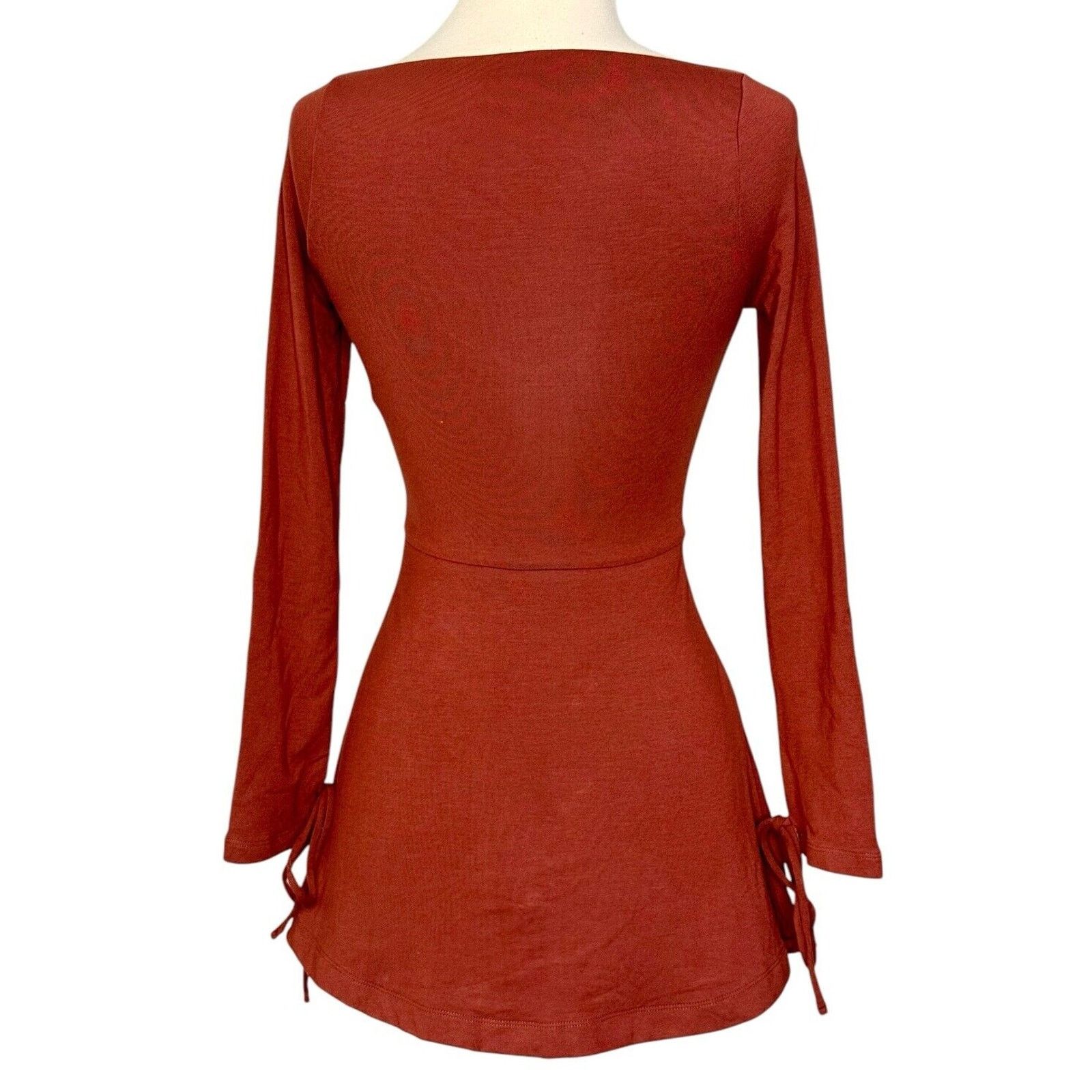 Other OH POLLY AMRYN Long Sleeve A-Line Mini Dress in Brick Sexy 2 Size XS / US 0-2 / IT 36-38 - 7 Thumbnail