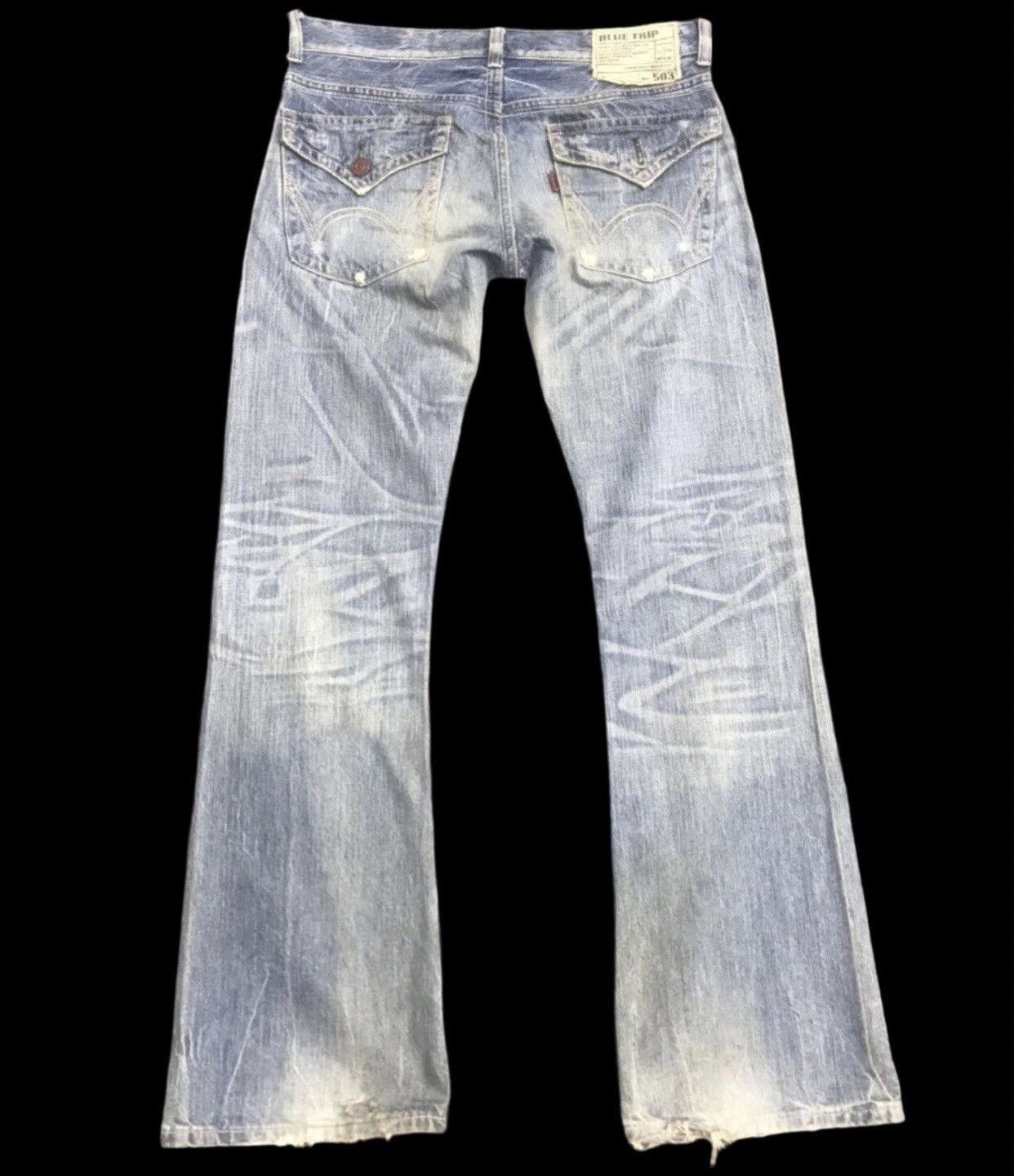 Edwin 💥FLARE💥 EDWIN Rusty Distressed Denim Size US 35 - 3 Thumbnail