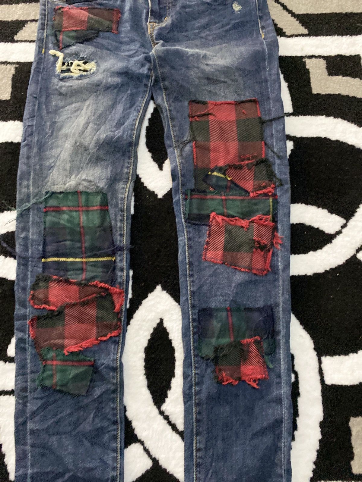 Y/Project Ralph Lauren Denim & Supply Kurt Cobain Grunge Patchwork Size 25" / US 0 / IT 36 - 3 Thumbnail
