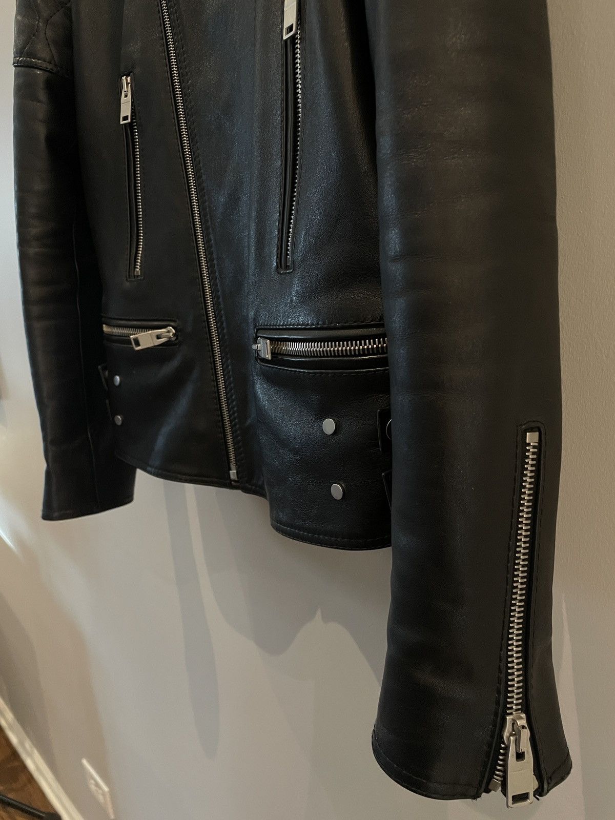 Balenciaga Balenciaga Black Leather Zipper Moto Jacket 40 US 50 EURO Size US M / EU 48-50 / 2 - 5 Thumbnail