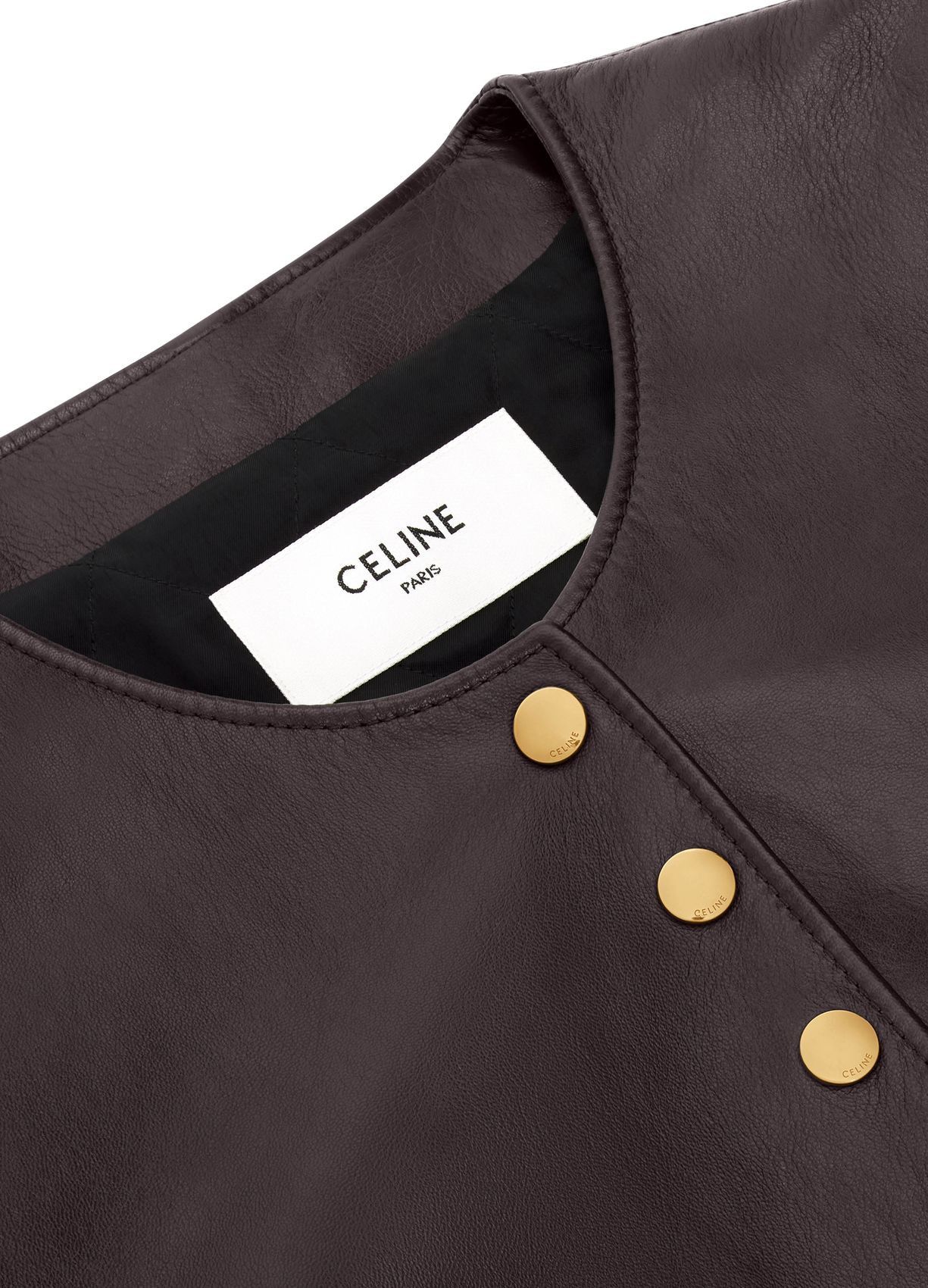 Celine o1w1db10125 2F349305Q Pure Collar Jacket in Dark Brown Size S / US 4 / IT 40 - 3 Thumbnail