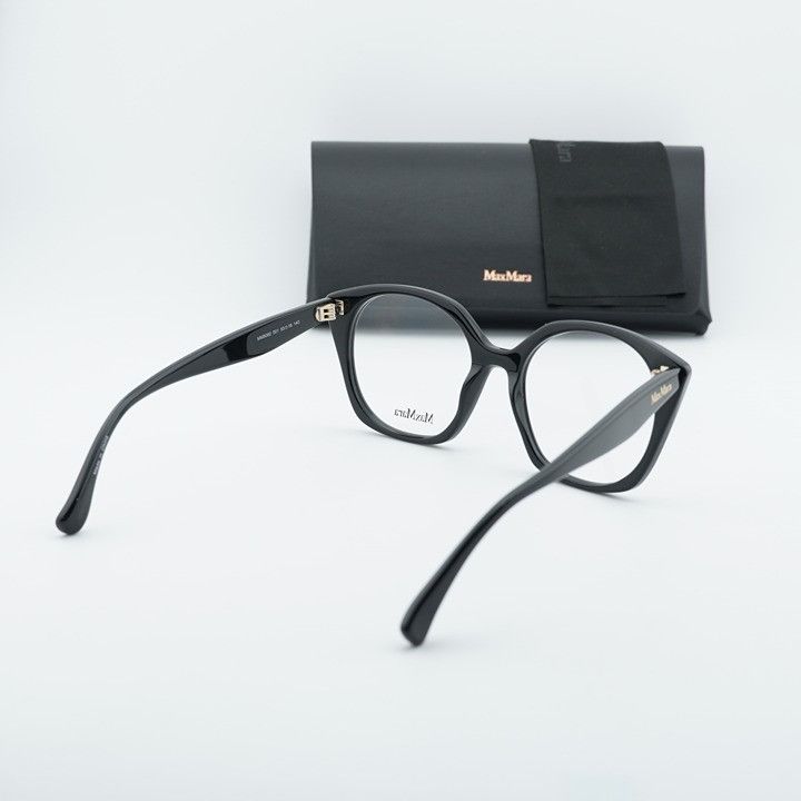 Max Mara Max Mara MM5082 001 Eyeglasses Black 53mm Square Frame Size ONE SIZE - 10 Thumbnail