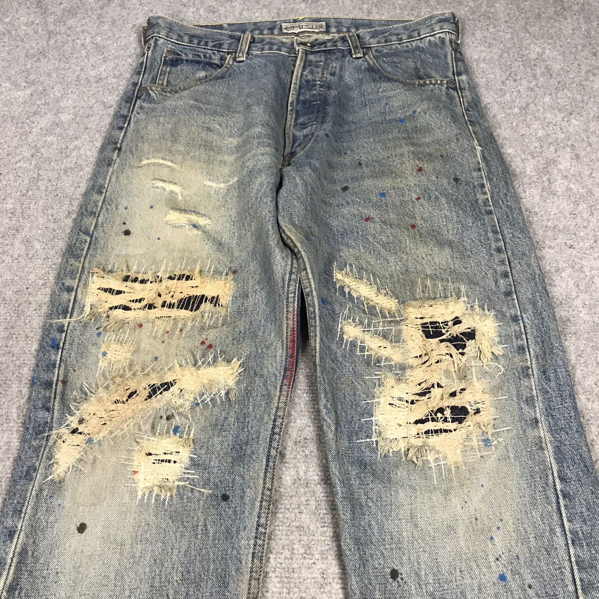 Japanese Brand ENTIA DISTRESSED DENIM JAPAN STYLE DENIM PANTS Size US 30 / EU 46 - 3 Thumbnail