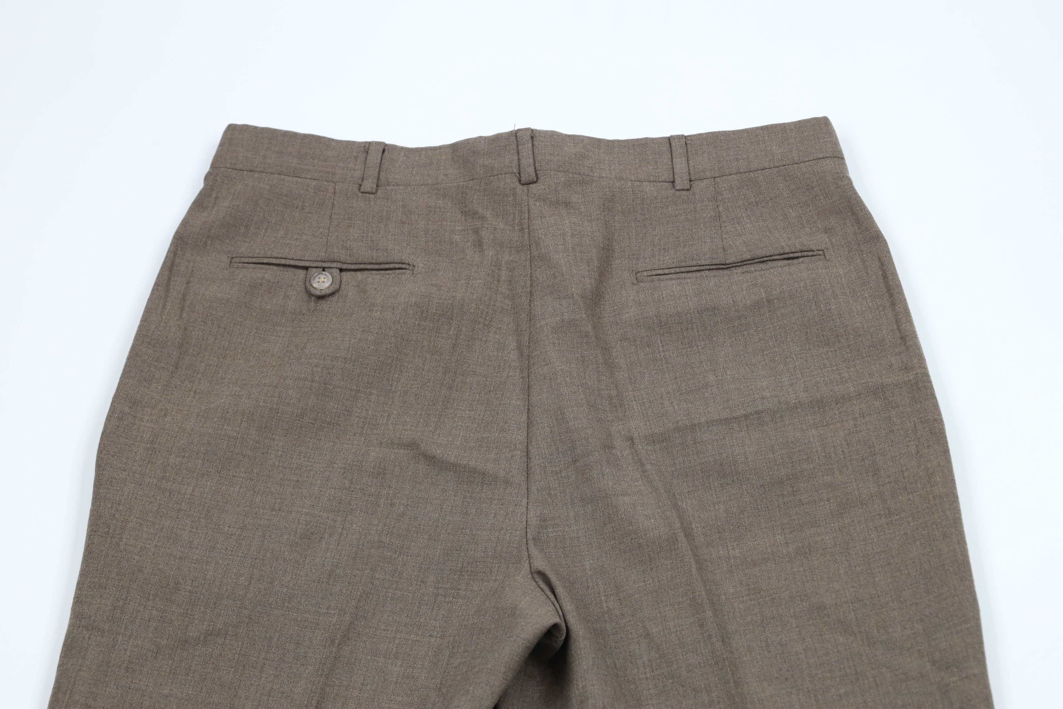 Lands' End × Vintage Vintage 90s Lands End Wide Leg Chino Pants Heather Brown USA Size US 34 / EU 50 - 9 Thumbnail