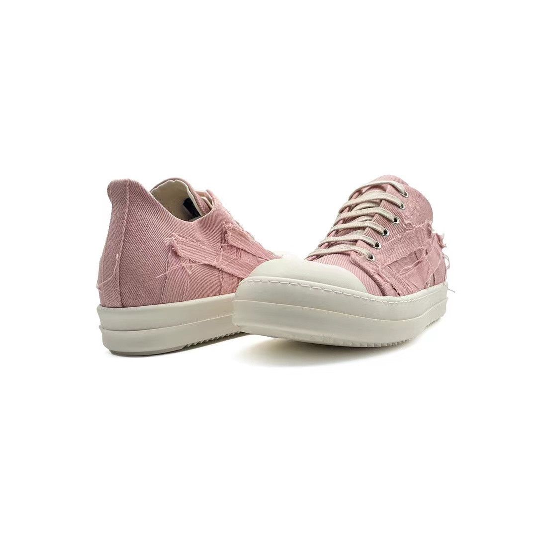 Rick Owens DRKSHDW: Pink Slashed Sneakers