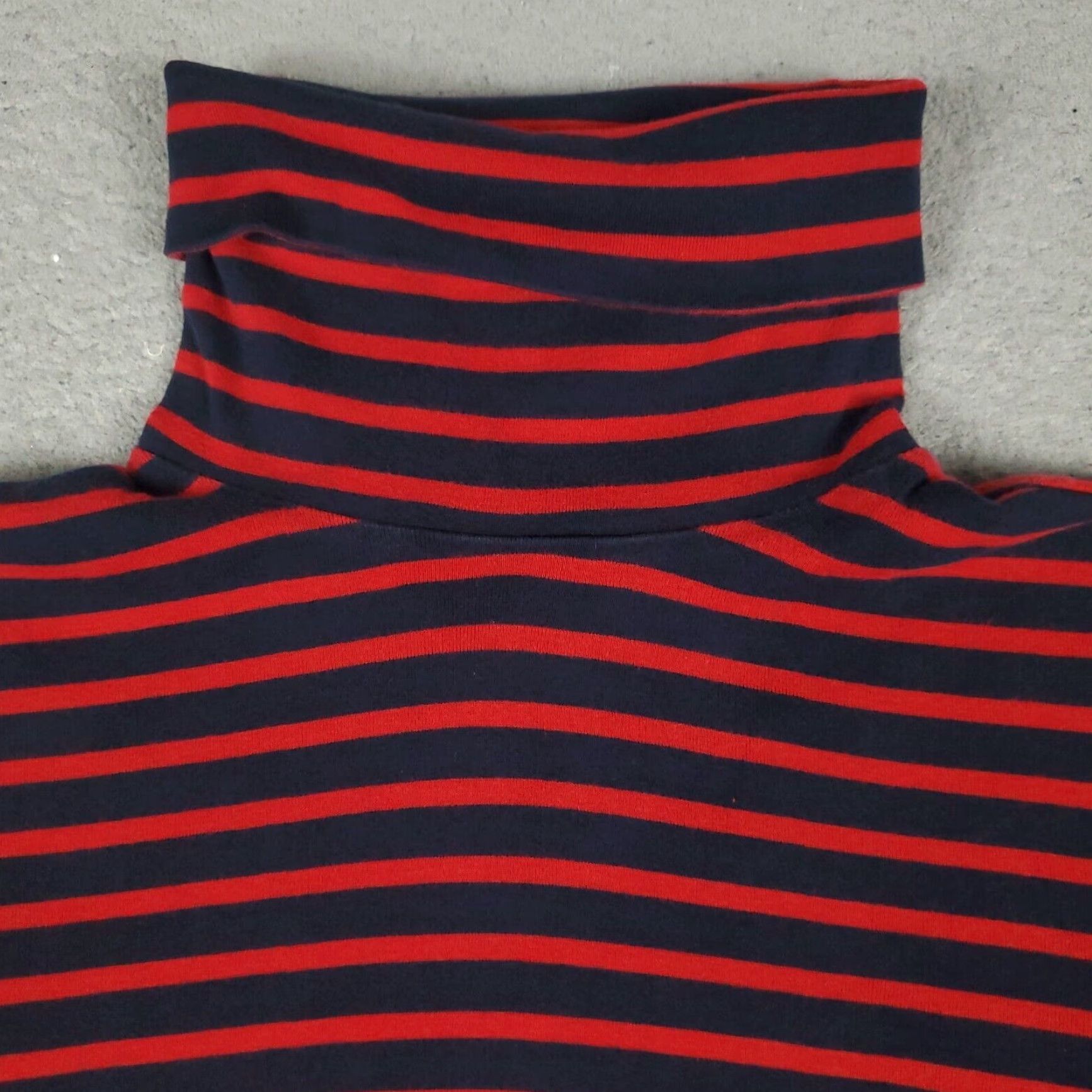 Tommy Hilfiger Tommy Hilfiger Womens Shirt Medium Red Blue Striped High Neck Pullover Size M / US 6-8 / IT 42-44 - 2 Thumbnail