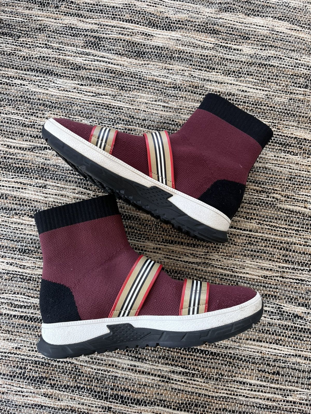 Burberry Rare Burberry Sock Black Purple High Sneakers Luxury Y2K Size US 4 / IT 34 - 9 Thumbnail