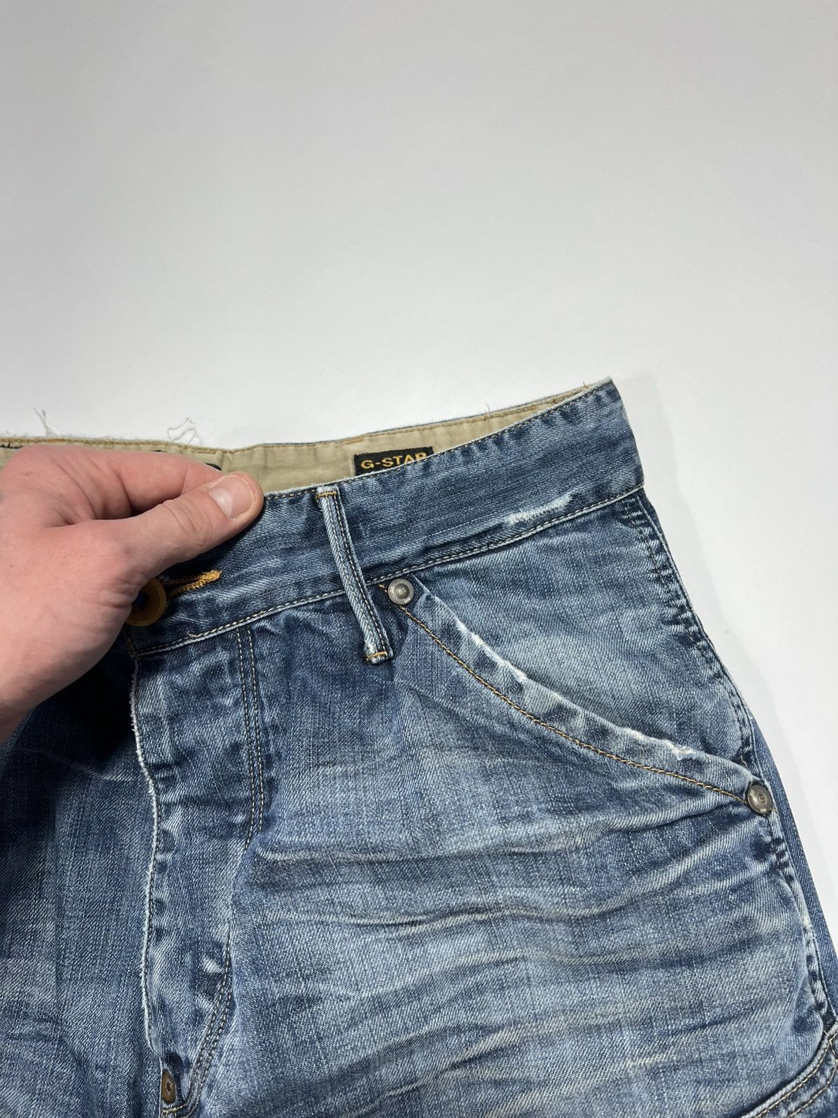 Vintage G-star Raw Distresses Baggy Double Knee Pants Jeans