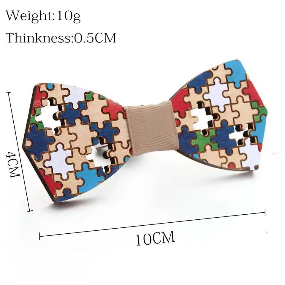 Handmade Handmade Wooden Puzzle Bow Tie Size ONE SIZE - 3 Thumbnail