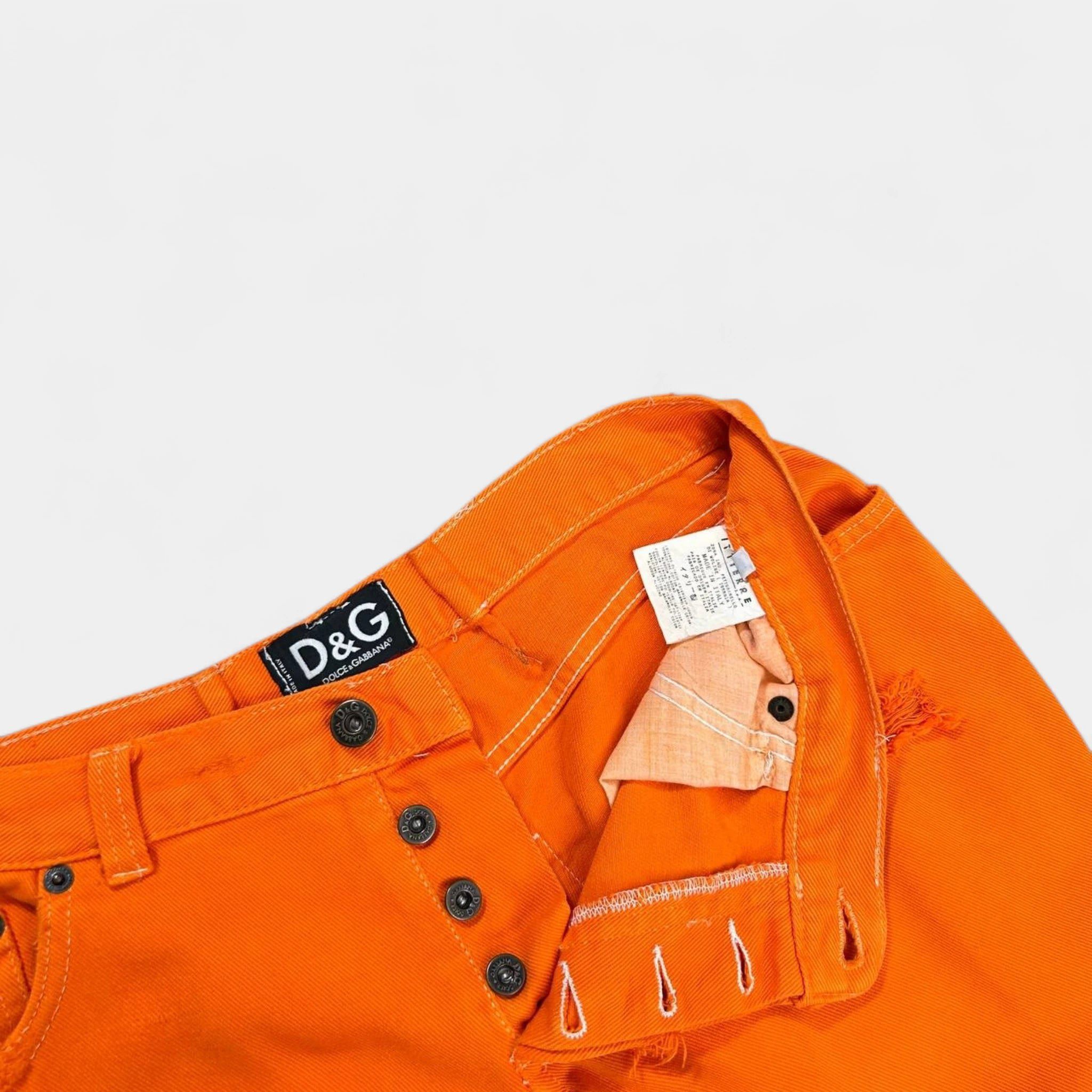 Dolce & Gabbana Dolce & Gabbana Orange Distressed Straight Leg Pants Size US 30 / EU 46 - 3 Thumbnail
