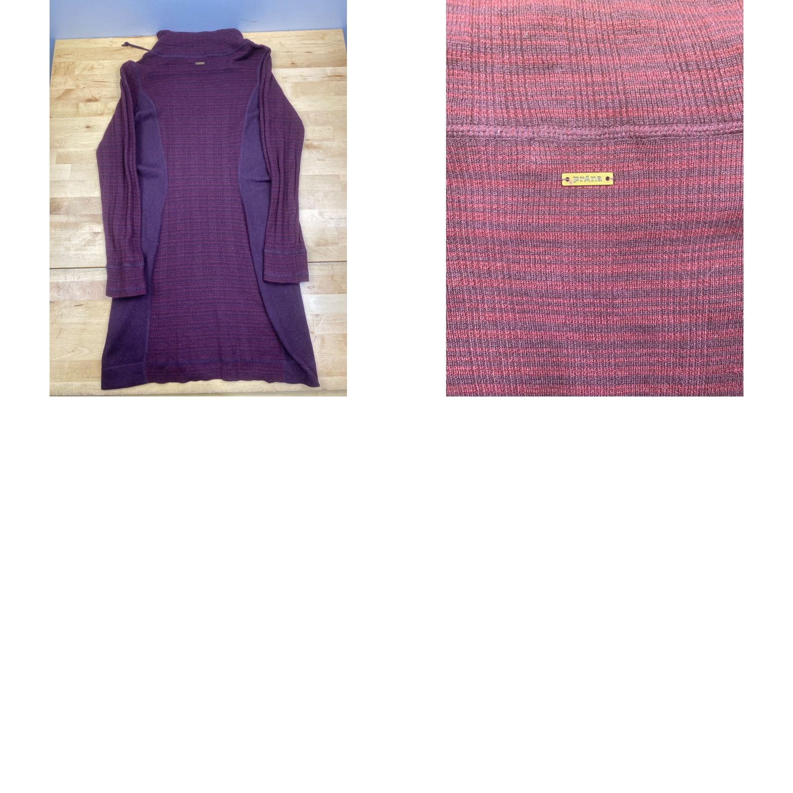 Prana prAna Womens Sweater Dress S Purple Casual Cowl Neck Long Sleeve Size S / US 4 / IT 40 - 8 Thumbnail