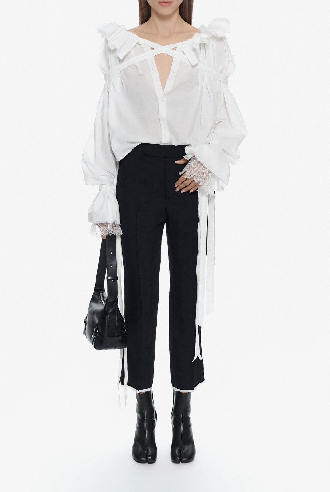 Ann Demeulemeester Last Ann Demeulemeester Viscose & Wool Blend Black Pants Size 25" / US 0 / IT 36 - 4 Thumbnail