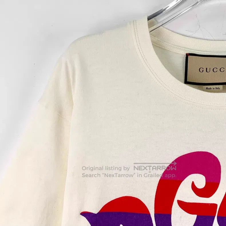 Gucci Gucci Beige logo letter print cotton round-neck short-slee Size US S / EU 44-46 / 1 - 3 Thumbnail