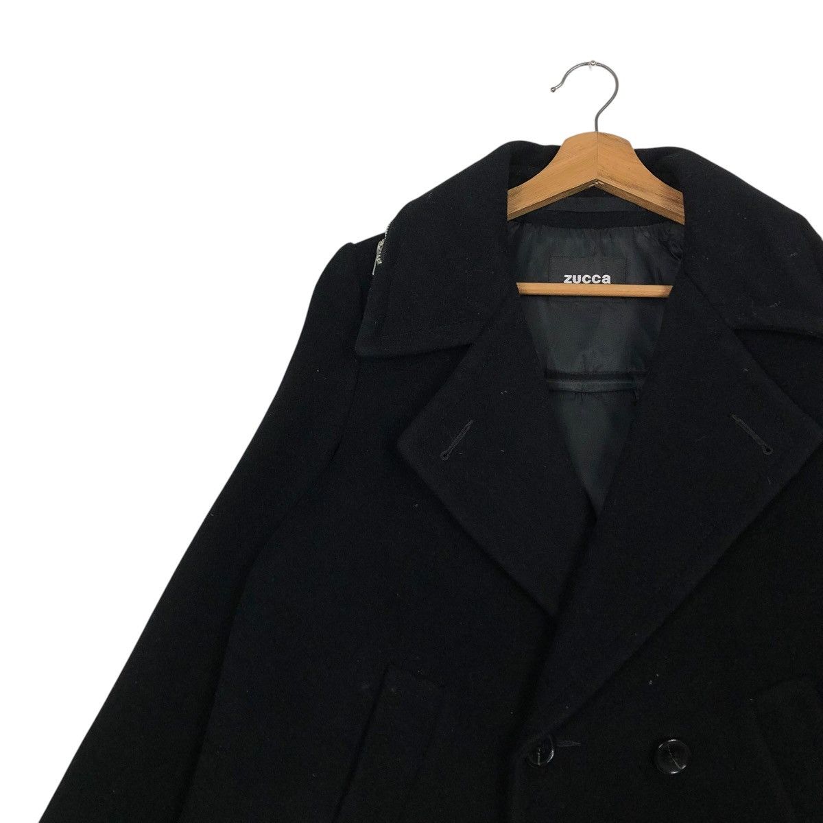Issey Miyake 🔥RICH BLACK VINTAGE WOOL JACKET CROPPED ZUCCA JAPAN Size US S / EU 44-46 / 1 - 9 Thumbnail
