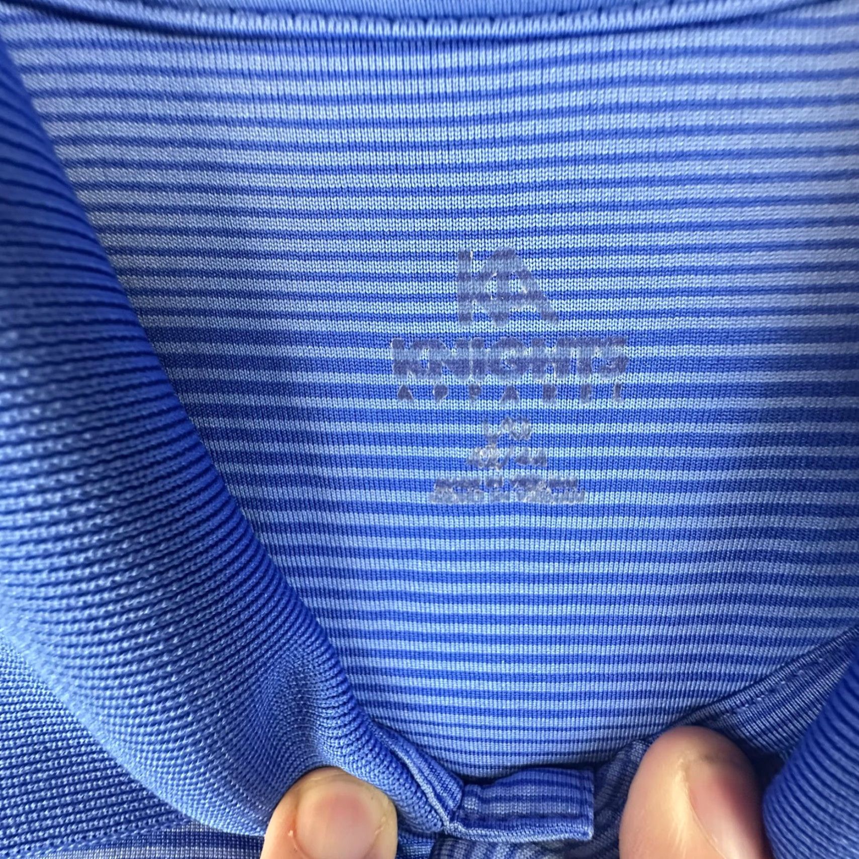 Vintage Kingsmen Polo Shirt Mens Large Blue Striped Kentucky Wildcats NCAA Golf Size US L / EU 52-54 / 3 - 5 Thumbnail