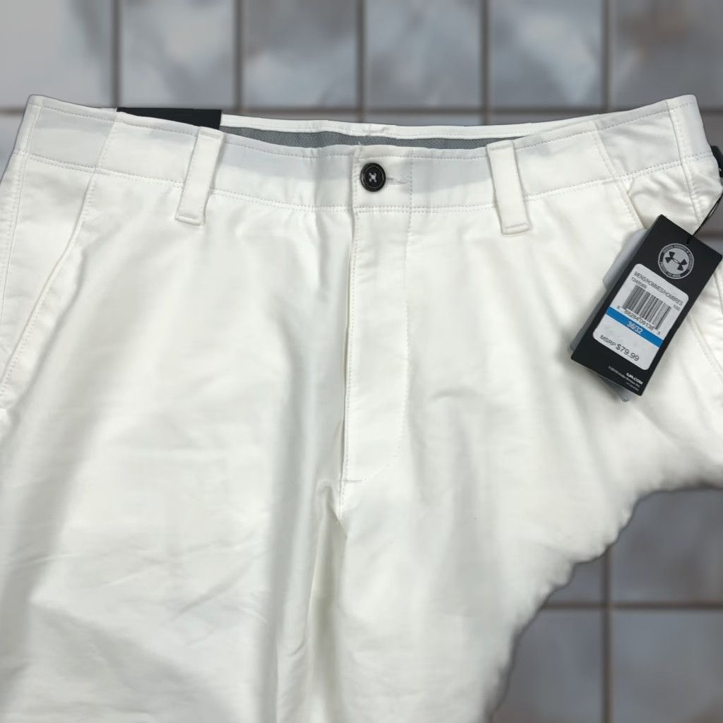 Under Armour Under Armour Men's Pants 36x32 Straight Flat Front Golf NWT White Pockets (Casual, Golf) Size US 36 / EU 52 - 1 Thumbnail