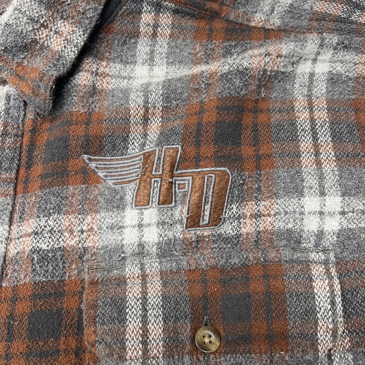 Harley Davidson Harley Davidson Flannel Shirt Brown Button Plaid Motorcycle Size US XXL / EU 58 / 5 - 4 Thumbnail