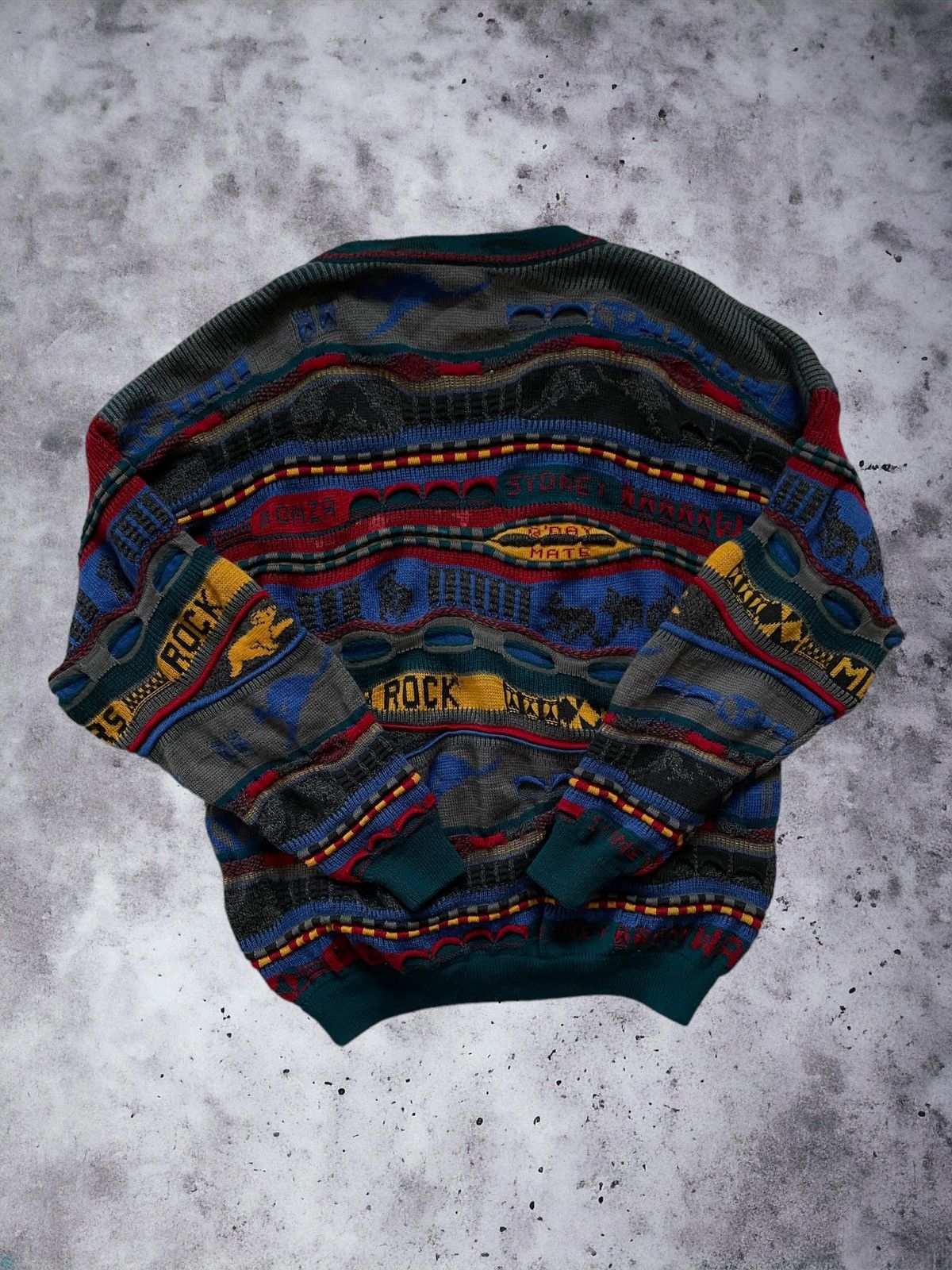 Coogi × Vintage Coogi Style 3D Knit Hysport Australia Wool Cardigan Size US XL / EU 56 / 4 - 4 Thumbnail