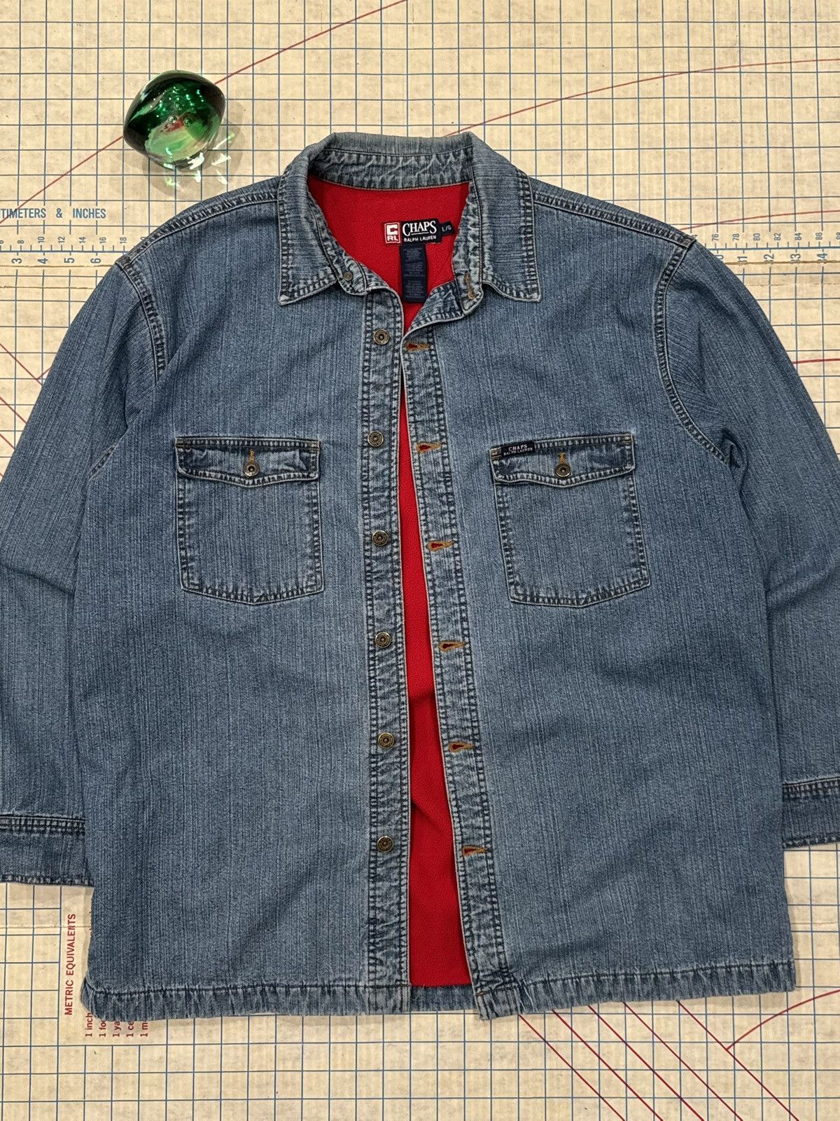 Chaps Ralph Lauren Vintage Chaps Ralph Lauren Denim Button Up Red Fleece Liner Size US L / EU 52-54 / 3 - 2 Thumbnail