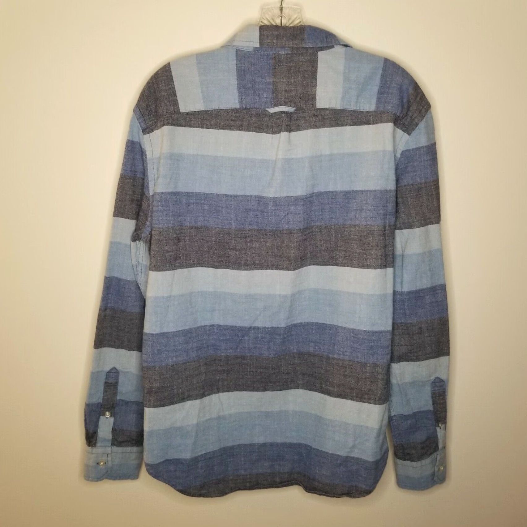 American Eagle Outfitters American Eagle Long Sleeve Button Up Shirt Mens Blue Striped Large Size US L / EU 52-54 / 3 - 5 Thumbnail