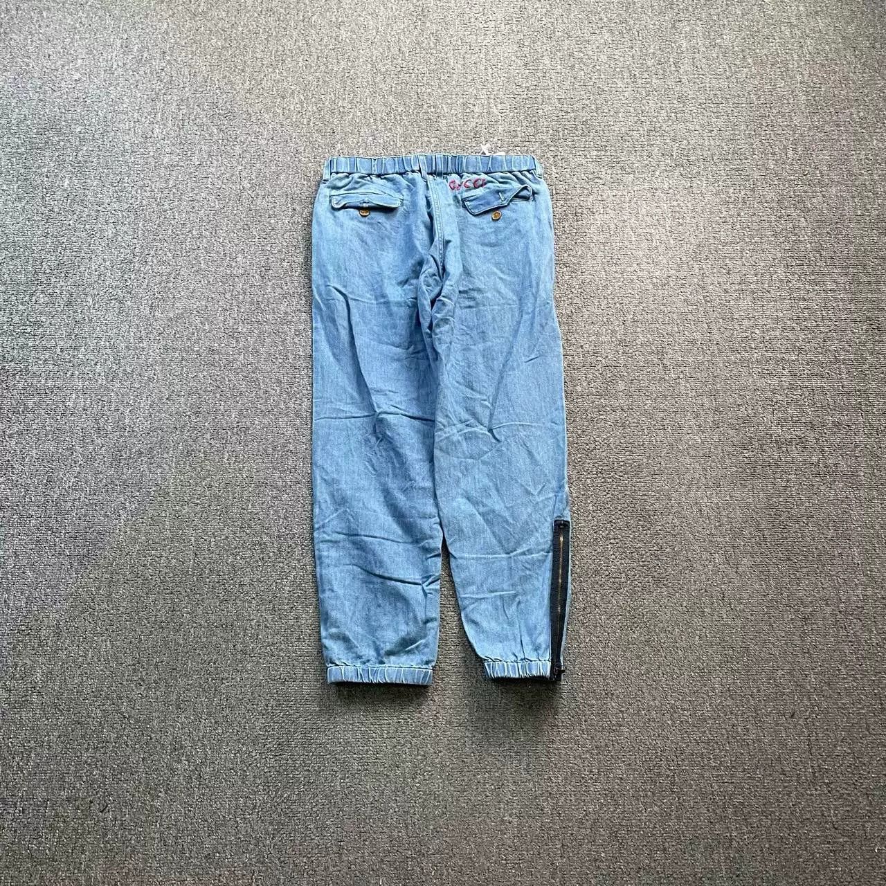 Gucci GUCCI Blue Logo Pants Size US 33 - 2 Thumbnail