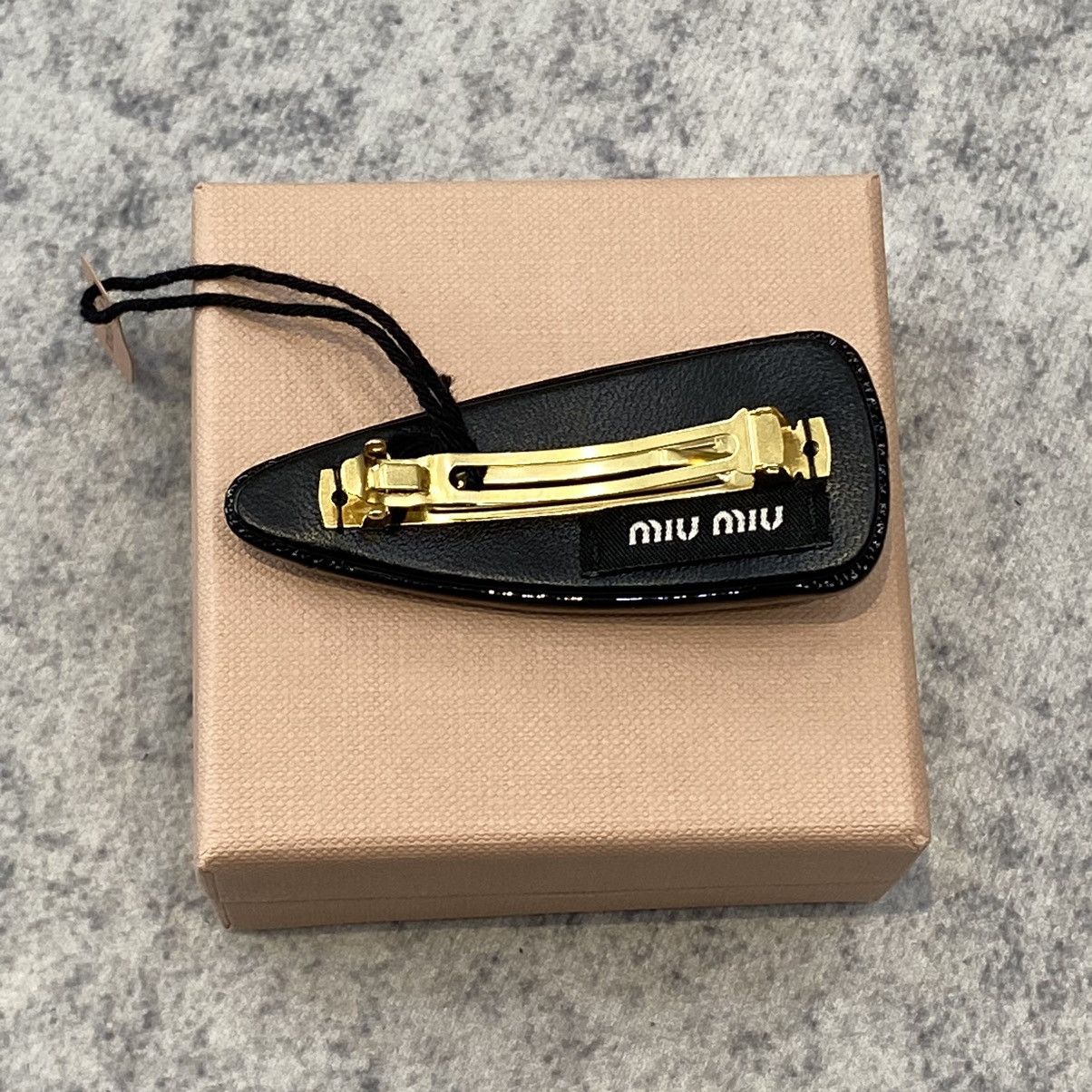 Miu Miu MIU MIU Patent Leather Hair Clip BLACK Size ONE SIZE - 4 Thumbnail