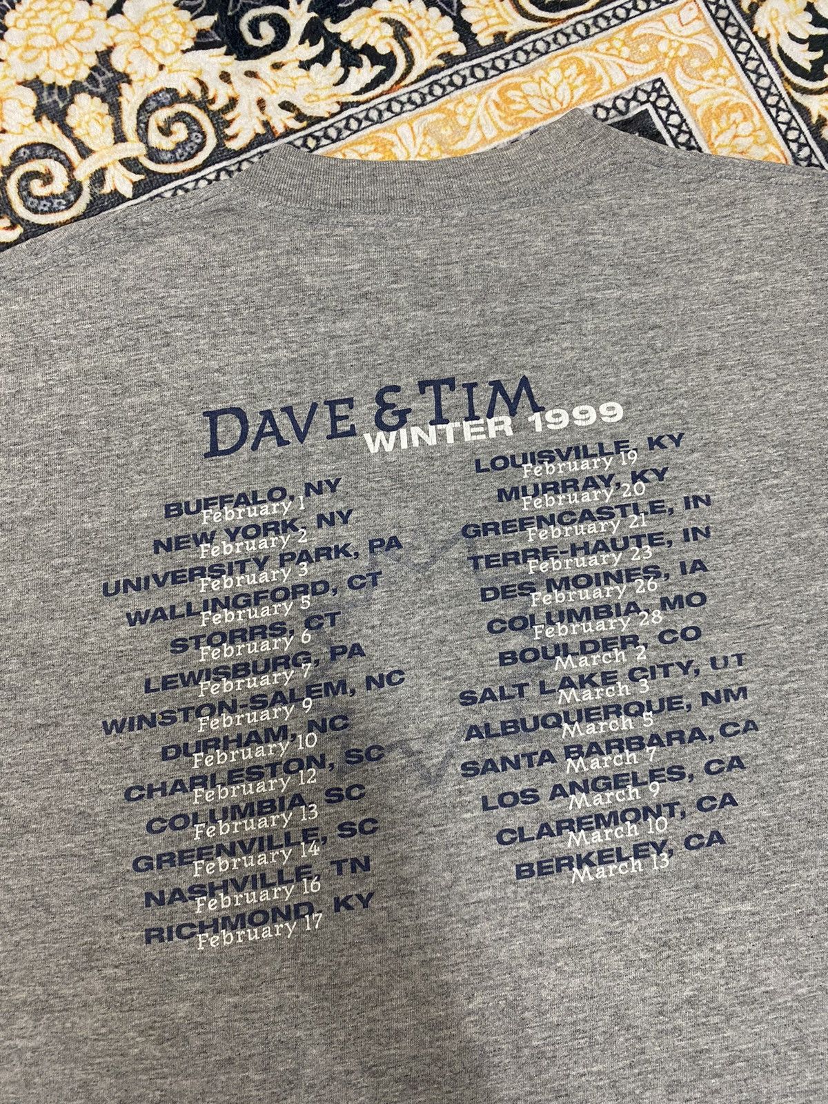 Band Tees × Vintage VINTAGE DAVE & TIM ACOUSTIC TOUR 1999 RARE TEE Size US XL / EU 56 / 4 - 8 Thumbnail