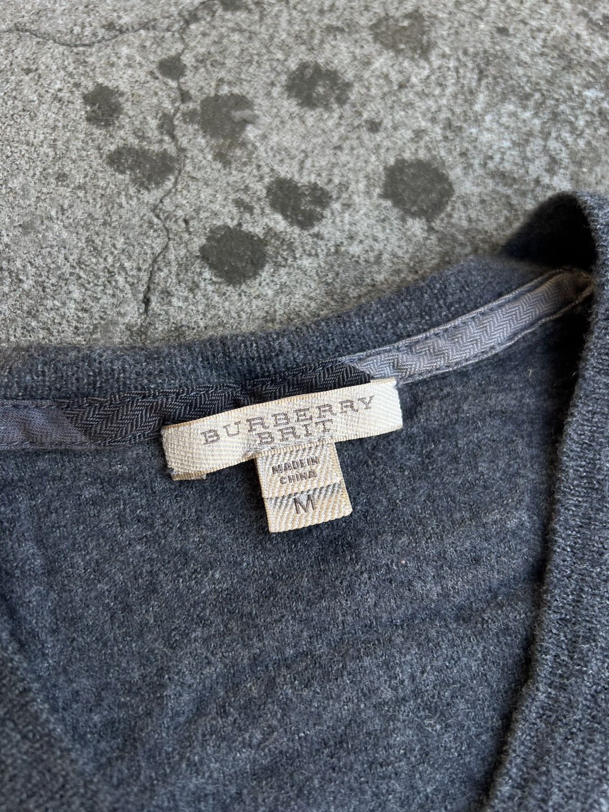 Burberry Burberry Brit Wool Sweater Patchwork V-Neck Knit London Size US M / EU 48-50 / 2 - 5 Thumbnail