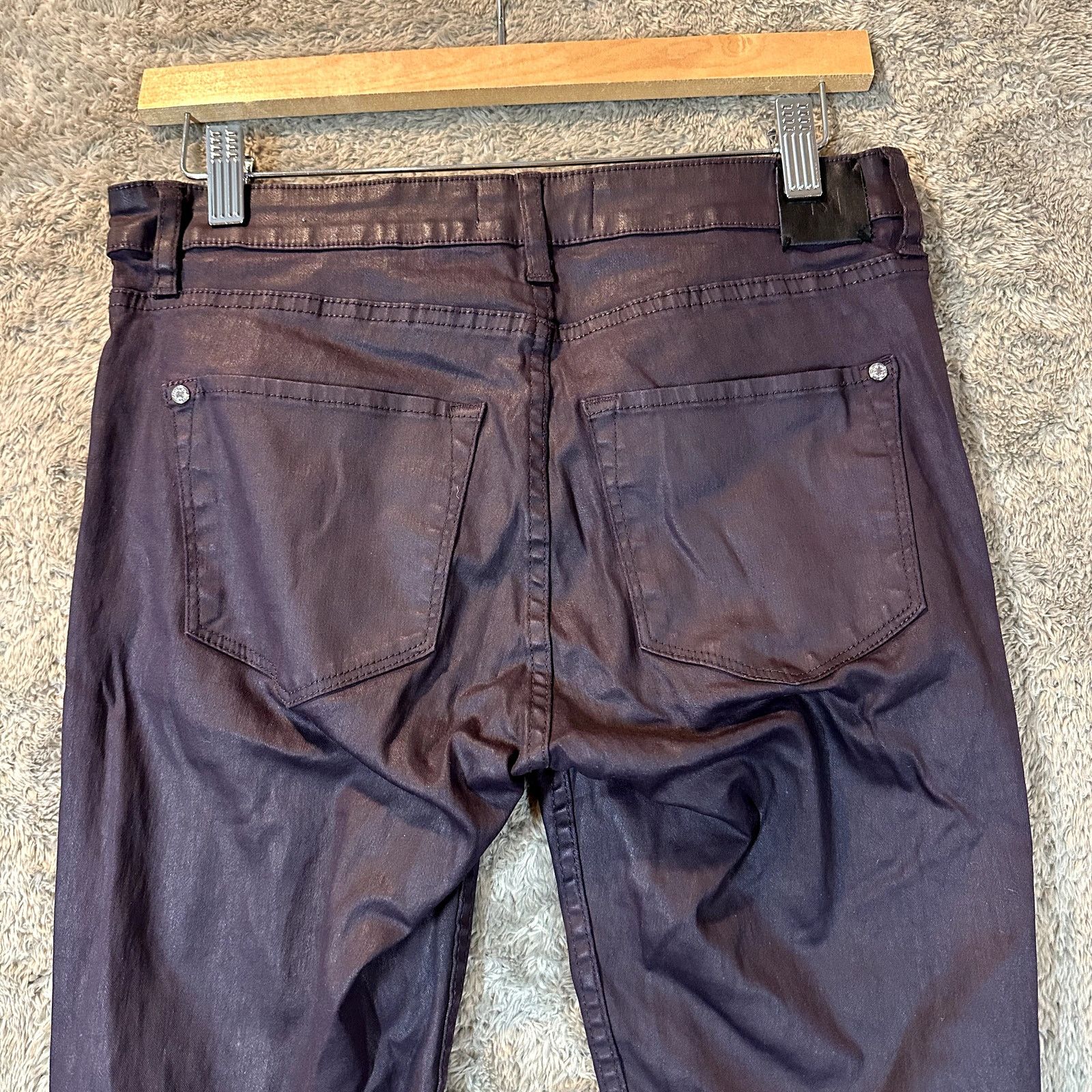 Other MNG Eggplant Purple Coated Denim Pants Jeans Belle Skinny 6 Size 28" / US 6 / IT 42 - 5 Thumbnail