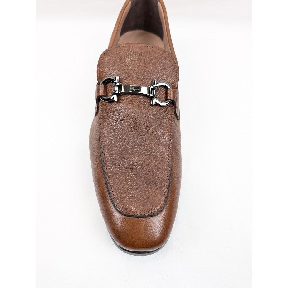 Salvatore Ferragamo o1rshd1 Radica Pebble Calf Loafers in Brown Size US 11 / EU 44 - 6 Thumbnail