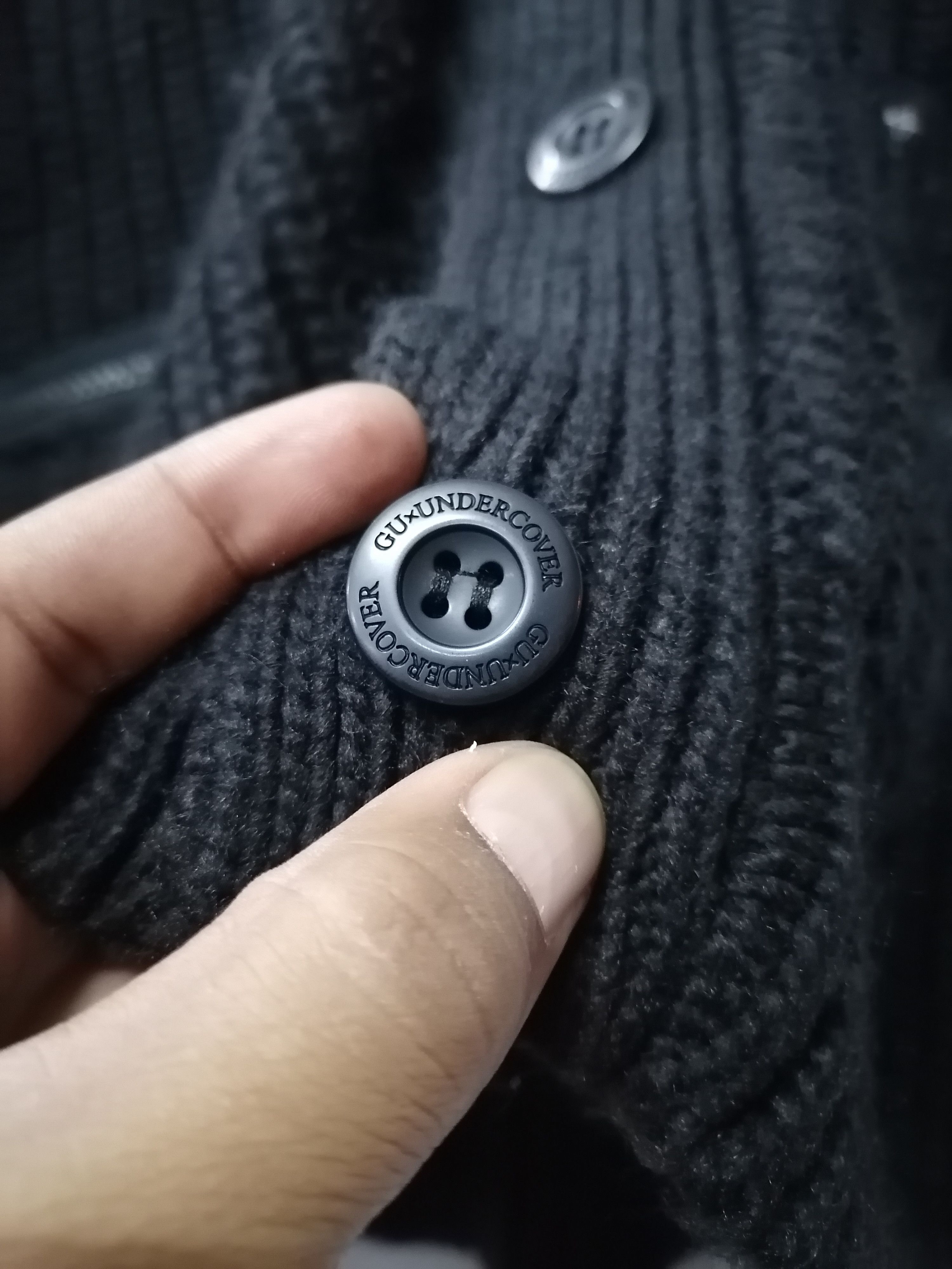 Japanese Brand × Undercover Gu x Undercover Black Wool Knitwear Cardigan Size US L / EU 52-54 / 3 - 4 Thumbnail
