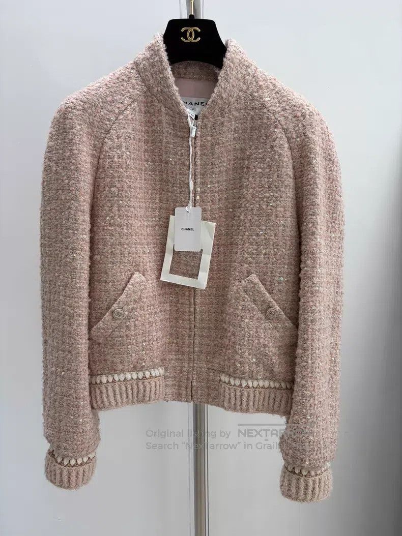 Chanel Chanel Pink tweed coat Size XS / US 0-2 / IT 36-38 - 1 Thumbnail
